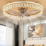 Elegant Round Crystal Modern Ceiling Fan with Light Image - 21