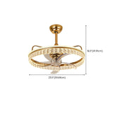 Elegant Round Crystal Modern Ceiling Fan with Light Image - 28