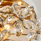 Elegant Round Flower Crystal Flush Mount Ceiling Light Image - 4