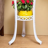 Elegant Round Metal White 2-Tier Plant Stand with Legs Image - 10