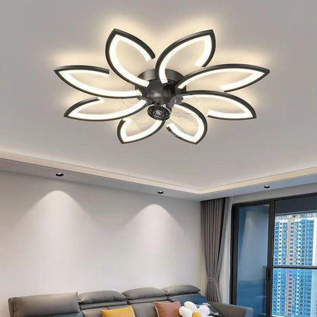 Elegant Simple 3 Clear Blade Flower Ceiling Fan Light Image - 1