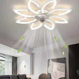 Elegant Simple 3 Clear Blade Flower Ceiling Fan Light Image - 2