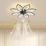 Elegant Simple 3 Clear Blade Flower Ceiling Fan Light Image - 4