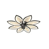 Elegant Simple 3 Clear Blade Flower Ceiling Fan Light Image - 5