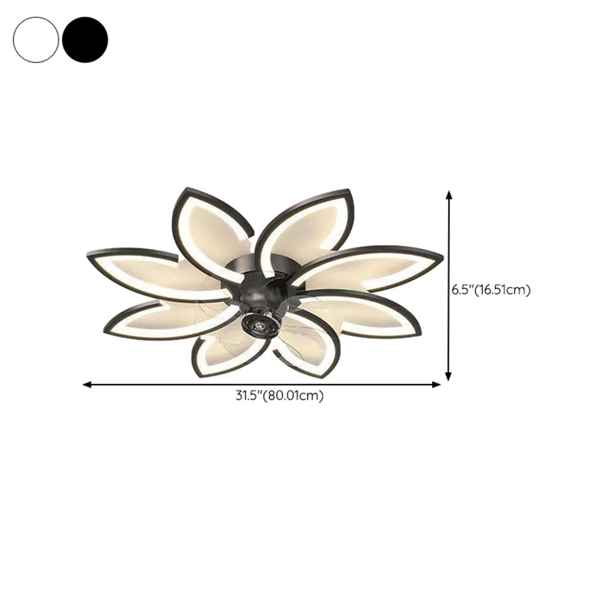 Elegant Simple 3 Clear Blade Flower Ceiling Fan Light 