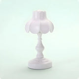 Elegant Simple Flower Resin Bedroom LED Table Lamp Image - 8