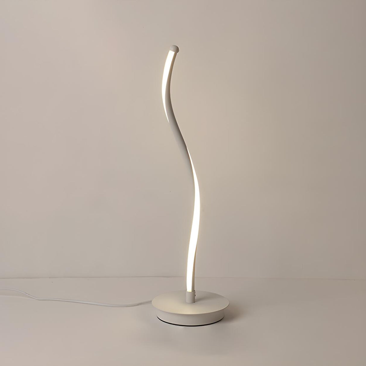 Elegant Simple LED Strip Curved Iron Decor Table Lamp Image - 10