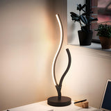 Elegant Simple LED Strip Curved Iron Decor Table Lamp Image - 15