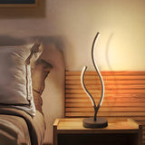 Elegant Simple LED Strip Curved Iron Decor Table Lamp Image - 17