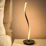 Elegant Simple LED Strip Curved Iron Decor Table Lamp Image - 3