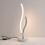 Elegant Simple LED Strip Curved Iron Decor Table Lamp Image - 8