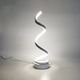 Elegant Simple Spiral Strip Metal Bedroom Table Lamp Image - 5