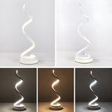 Elegant Simple Spiral Strip Metal Bedroom Table Lamp Image - 6