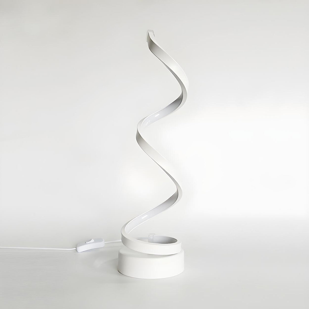 Elegant Simple Spiral Strip Metal Bedroom Table Lamp Image - 9