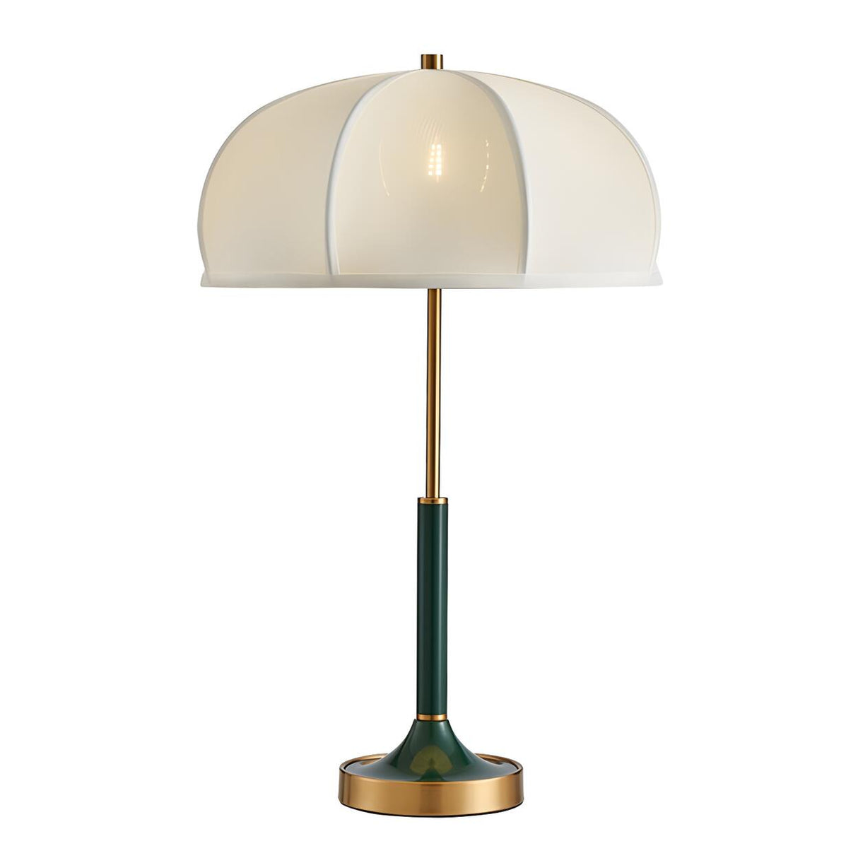 Elegant Simple White Drum Dome Fabric Shade Table Lamp Image - 6