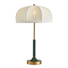 Elegant Simple White Drum Dome Fabric Shade Table Lamp Image - 6