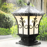 Elegant Solar Lantern Black Metal Outdoor Table Lamp Image - 6