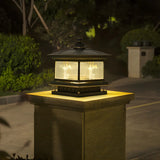 Elegant Solar Lantern Glass Outdoor Garden Table Lamp Image - 14