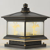 Elegant Solar Lantern Glass Outdoor Garden Table Lamp Image - 3