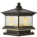 Elegant Solar Lantern Glass Outdoor Garden Table Lamp Image - 9