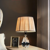 Elegant Sparkling Crystal Base Geometric Table Lamp Image - 1