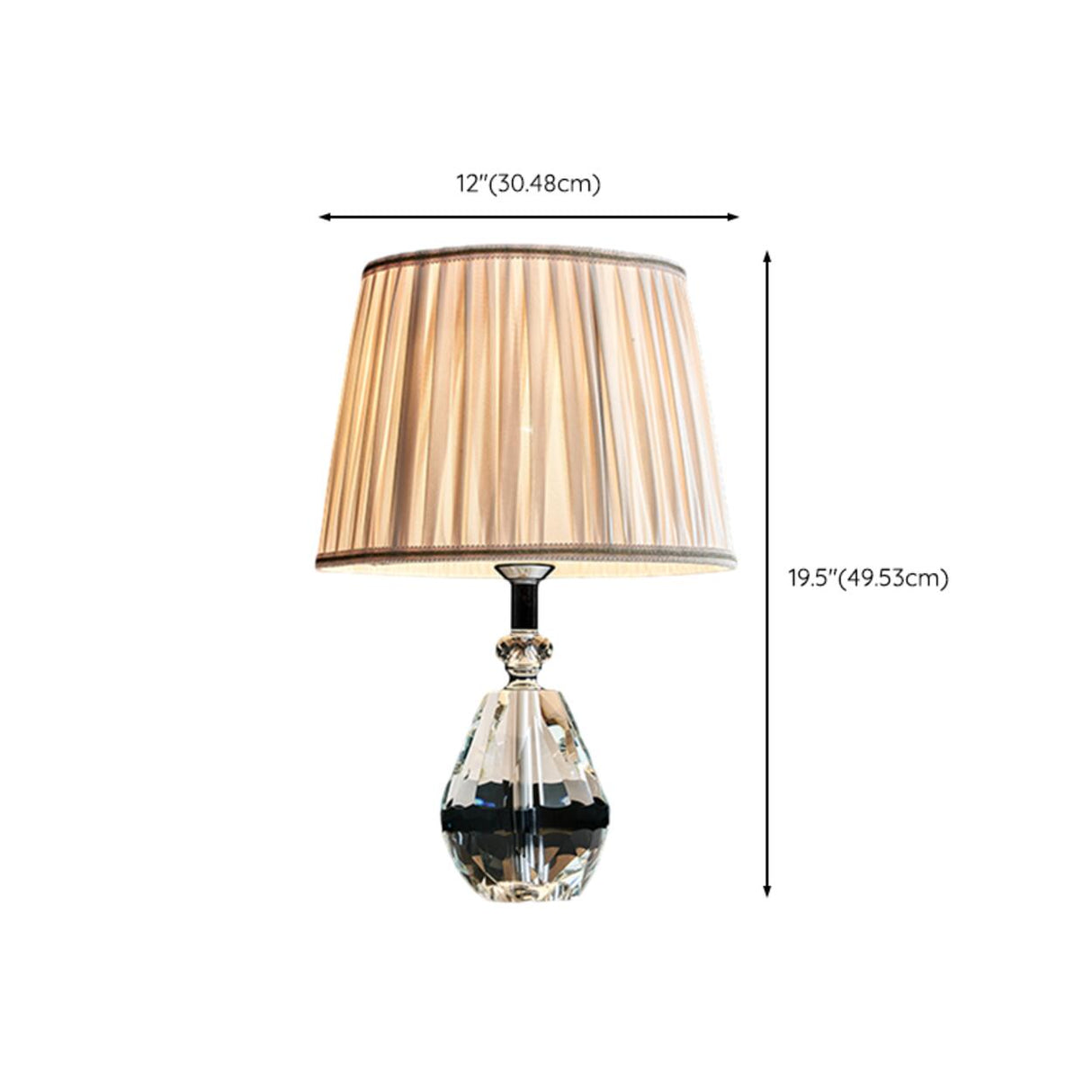 Elegant Sparkling Crystal Base Geometric Table Lamp 