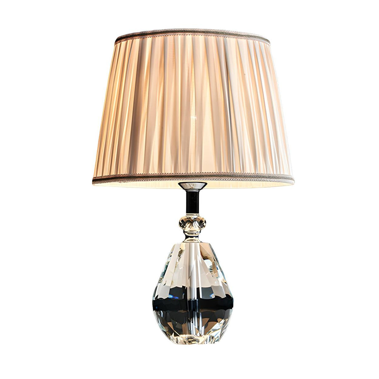 Elegant Sparkling Crystal Base Geometric Table Lamp Image - 5