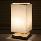 Elegant Square Fabric Floral Pattern Decor Table Lamp Image - 10