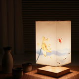 Elegant Square Fabric Floral Pattern Decor Table Lamp Image - 3