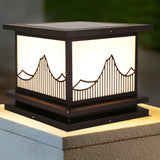 Elegant Square Landscape Metal Outdoor Table Lamp Image - 10