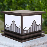 Elegant Square Landscape Metal Outdoor Table Lamp Image - 11