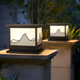 Elegant Square Landscape Metal Outdoor Table Lamp Image - 14