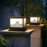 Elegant Square Landscape Metal Outdoor Table Lamp Image - 3