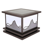 Elegant Square Landscape Metal Outdoor Table Lamp Image - 5