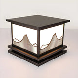 Elegant Square Landscape Metal Outdoor Table Lamp Image - 9