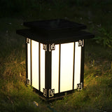 Elegant Square Metal Solar Outdoor Garden Table Lamp Image - 11