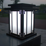 Elegant Square Metal Solar Outdoor Garden Table Lamp Image - 12