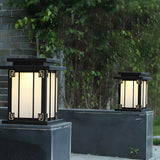 Elegant Square Metal Solar Outdoor Garden Table Lamp Image - 14