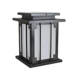 Elegant Square Metal Solar Outdoor Garden Table Lamp Image - 5