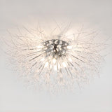 Elegant Starburst Crystal Flush Mount Light Living Room Image - 7