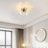 Elegant Starburst Crystal Flush Mount Light Living Room Image - 8