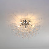 Elegant Starburst Crystal Gold Semi-Flush Mount Light Image - 12