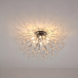 Elegant Starburst Crystal Gold Semi-Flush Mount Light Image - 13