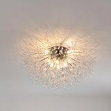 Elegant Starburst Crystal Gold Semi-Flush Mount Light Image - 14