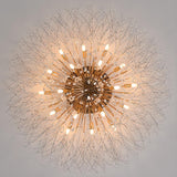 Elegant Starburst Crystal Gold Semi-Flush Mount Light Image - 21