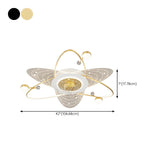 Elegant Starry Sky Ring Track Ceiling Fan with Light #size