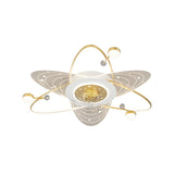 Elegant Starry Sky Ring Track Ceiling Fan with Light Image - 7