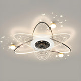 Elegant Starry Sky Ring Track Ceiling Fan with Light Image - 8