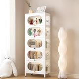 Elegant Steel Living Room White Curio Display Cabinet Image - 21