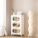 Elegant Steel Living Room White Curio Display Cabinet Image - 23